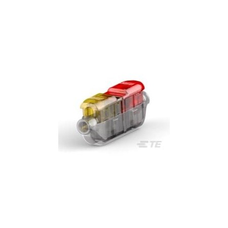 Te Connectivity Butt Splice Wire Connector, 11 AWG Max, Red, Yellow, 600 V AC, 400 V DC, 15 A 2213600-2